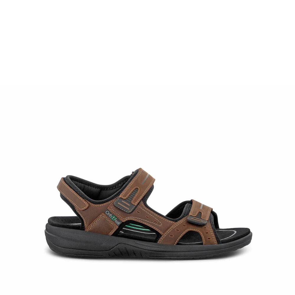 NEW ORTHOFEET men's gemini sandal in brown